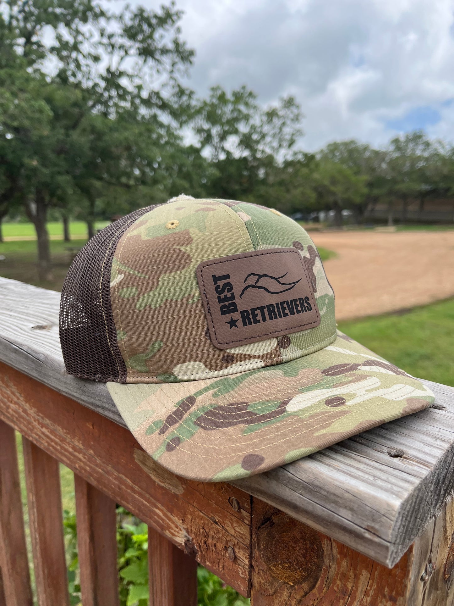 Camo Leather Patch Hat