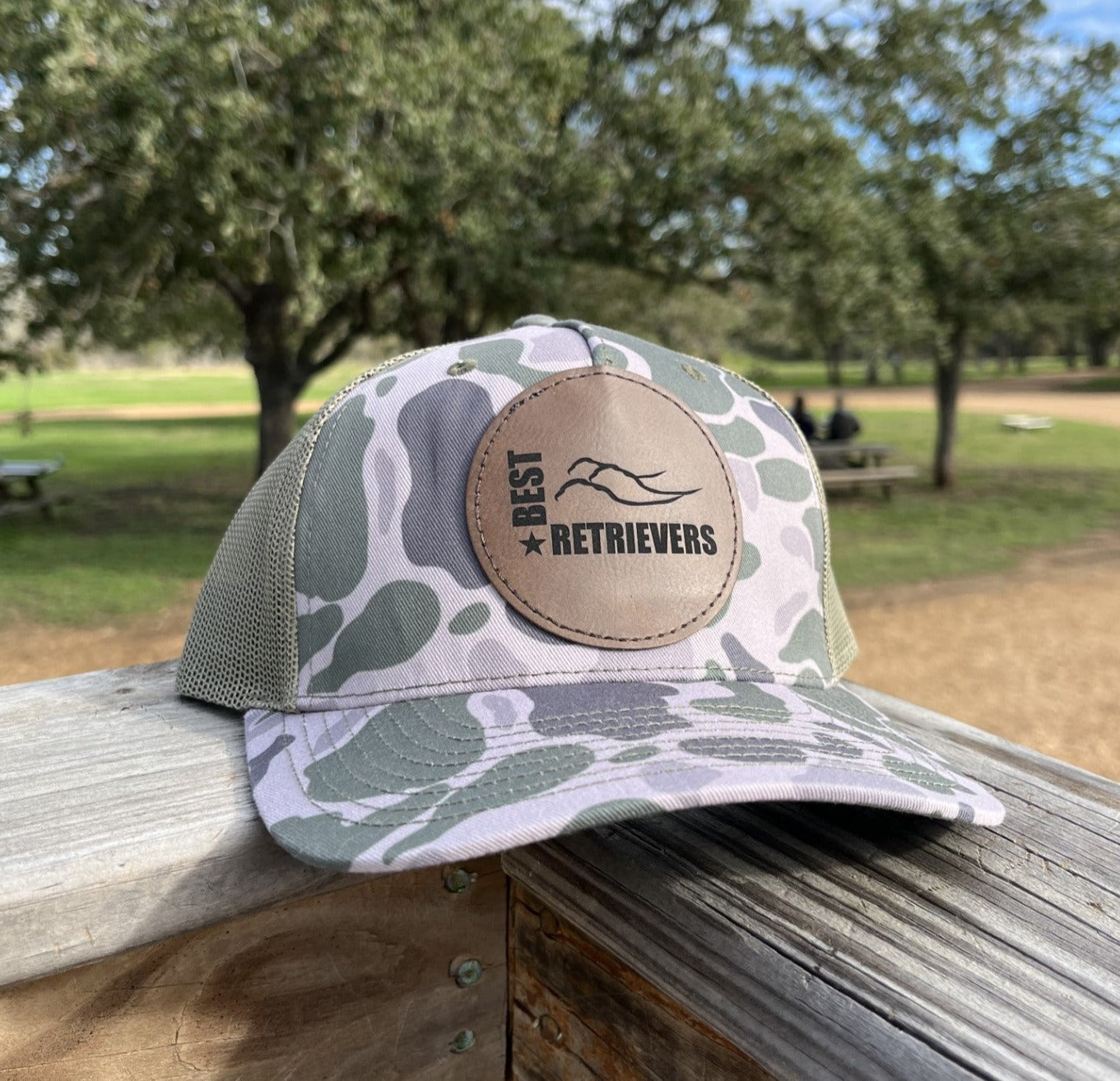 Duck Camo Leather Patch Hat