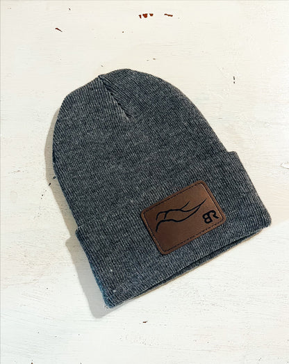 BR Leather Patch Beanie