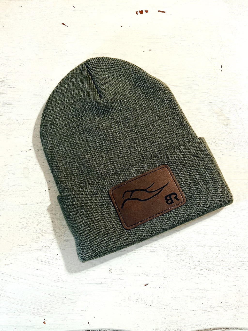 BR Leather Patch Beanie